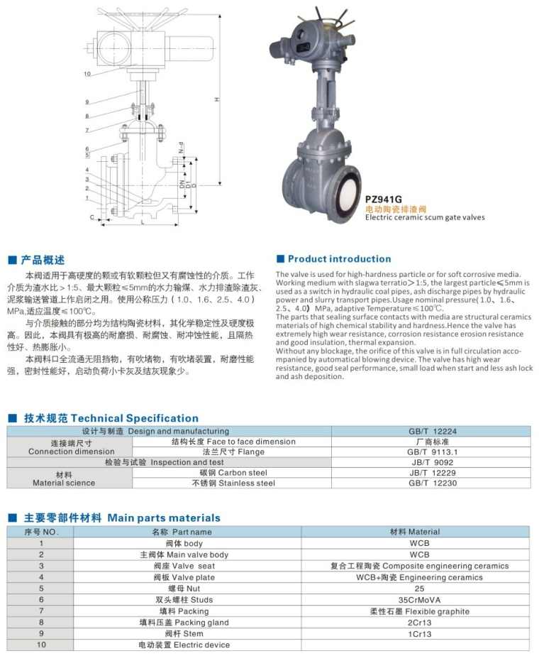 PZ941G电动陶瓷排渣阀(图1) PZ941G电动陶瓷排渣阀(图1)