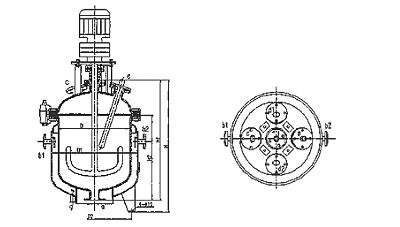 搪玻璃小型反应罐(图1) 搪玻璃小型反应罐(图1)