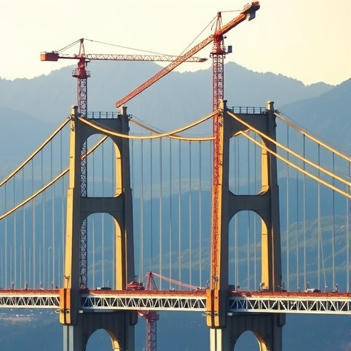 苍容高速浔江大桥主索鞍吊装完成 进入上部结构施工阶段-磐岳机械有限公司(图1) 苍容高速浔江大桥主索鞍吊装完成 进入上部结构施工阶段-磐岳机械有限公司(图1)