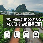挖泥船配套的65吨及55吨龙门行走起重机已顺利装船发货（图2）